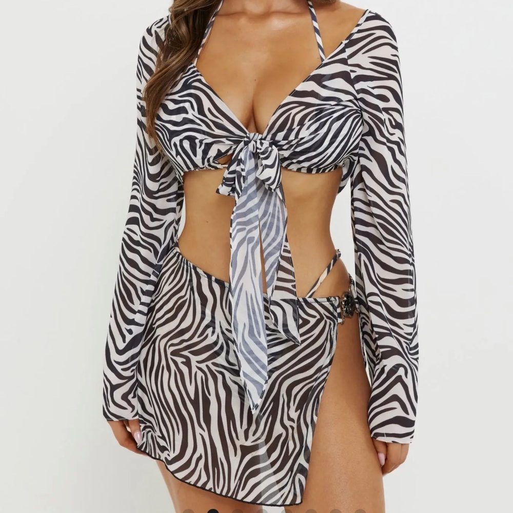 Zebra Print Swim Coverup